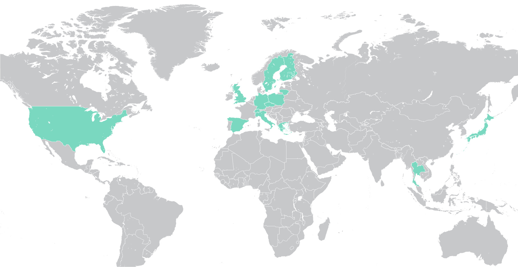 map of Hempo Solutions partners across the world